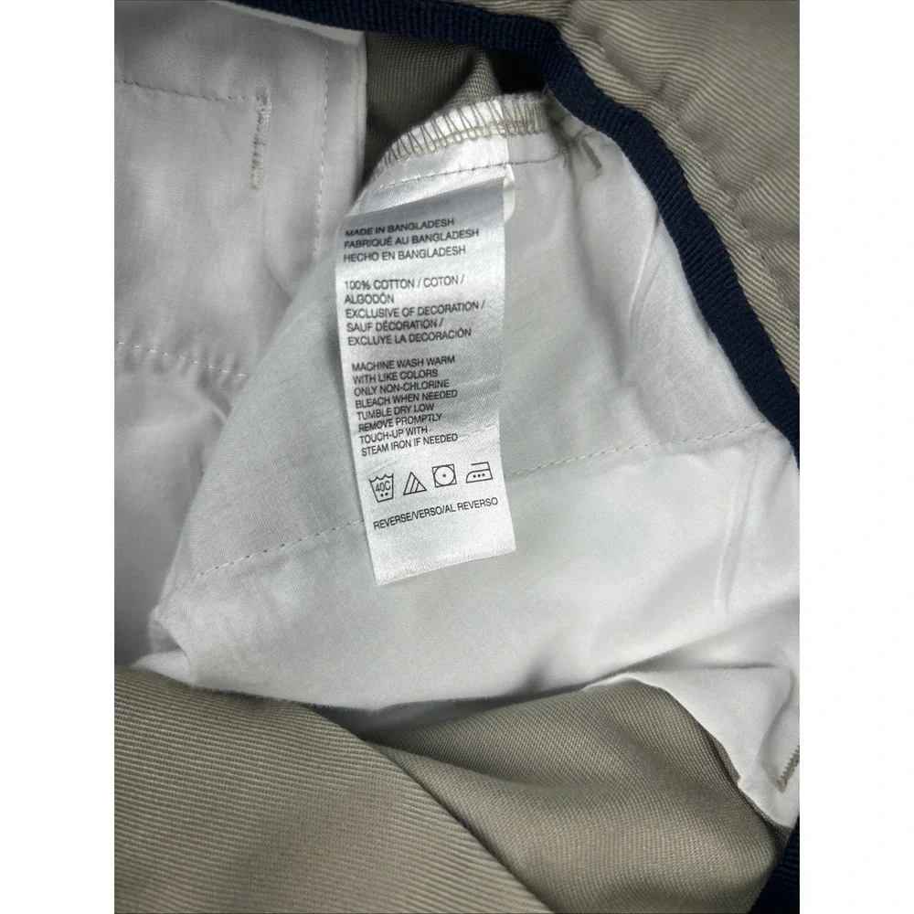 Izod American Chino Double Pleated Cuffed Men's Khakis Size 34x29 Classic Fit